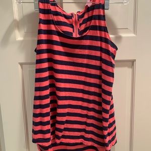 Lilly Pulitzer coral and blue striped tank